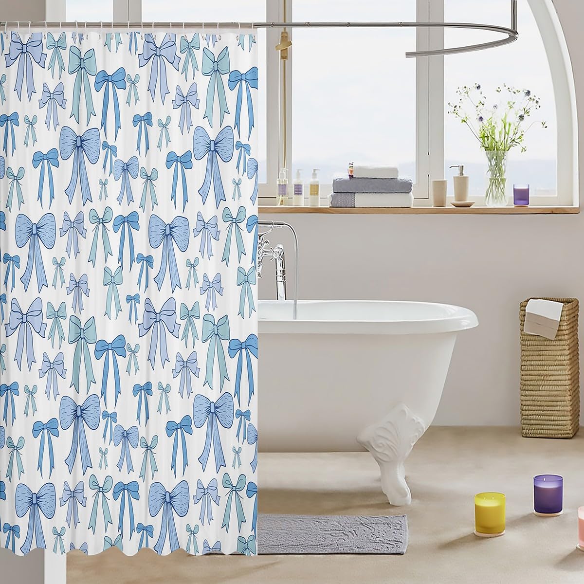 Cartoon Bowknot Kids Shower Curtain