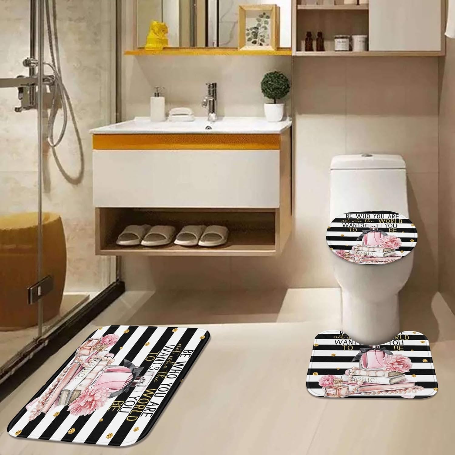 Arttown Pink Bathroom Set Peaceful Wash with Style