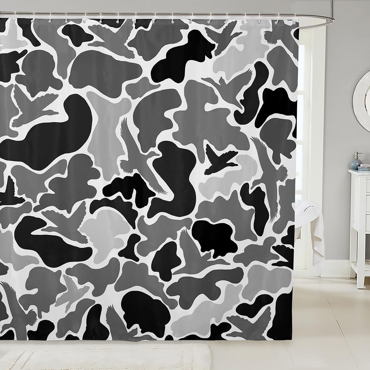 Feelyou Camouflage Hunting Bath Curtain Set for Kids