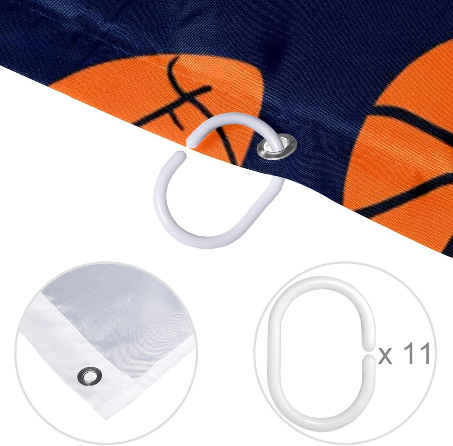 Perfect for Sports Fans Waterproof Washable Bathroom Curtain Set