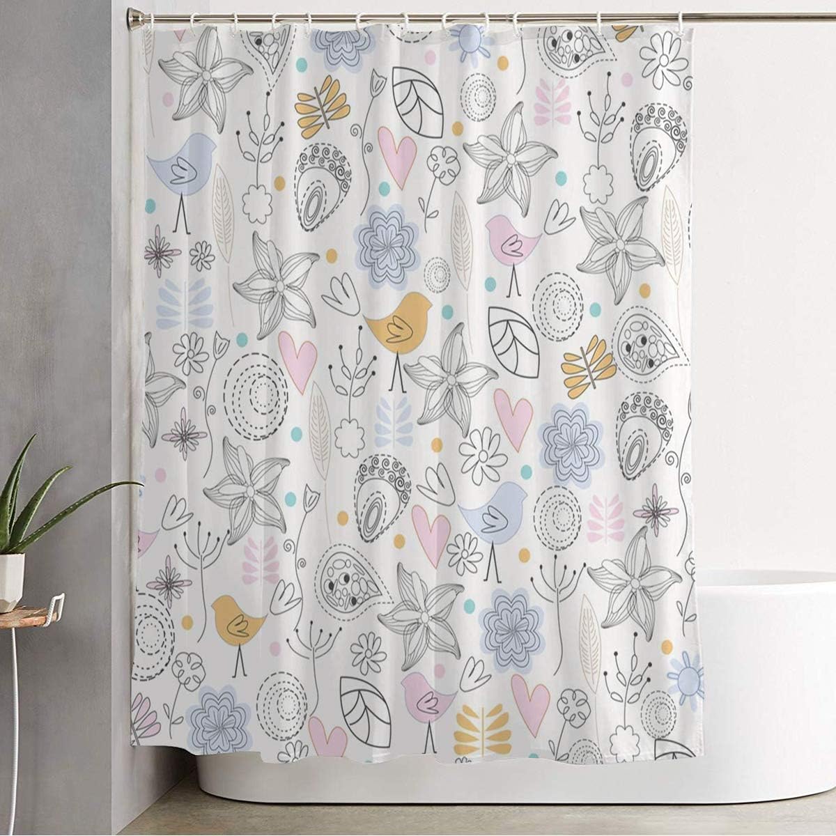 Blue Cute shower curtain for kids