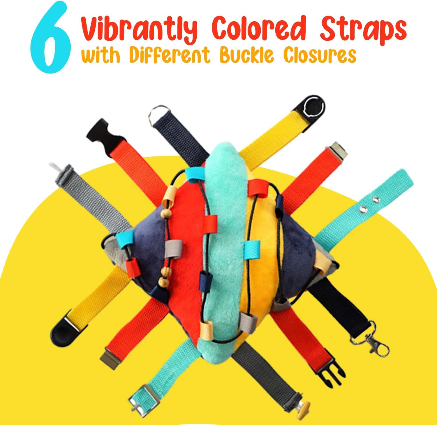 Vibrant Sensory Buckle Pillow for Kids