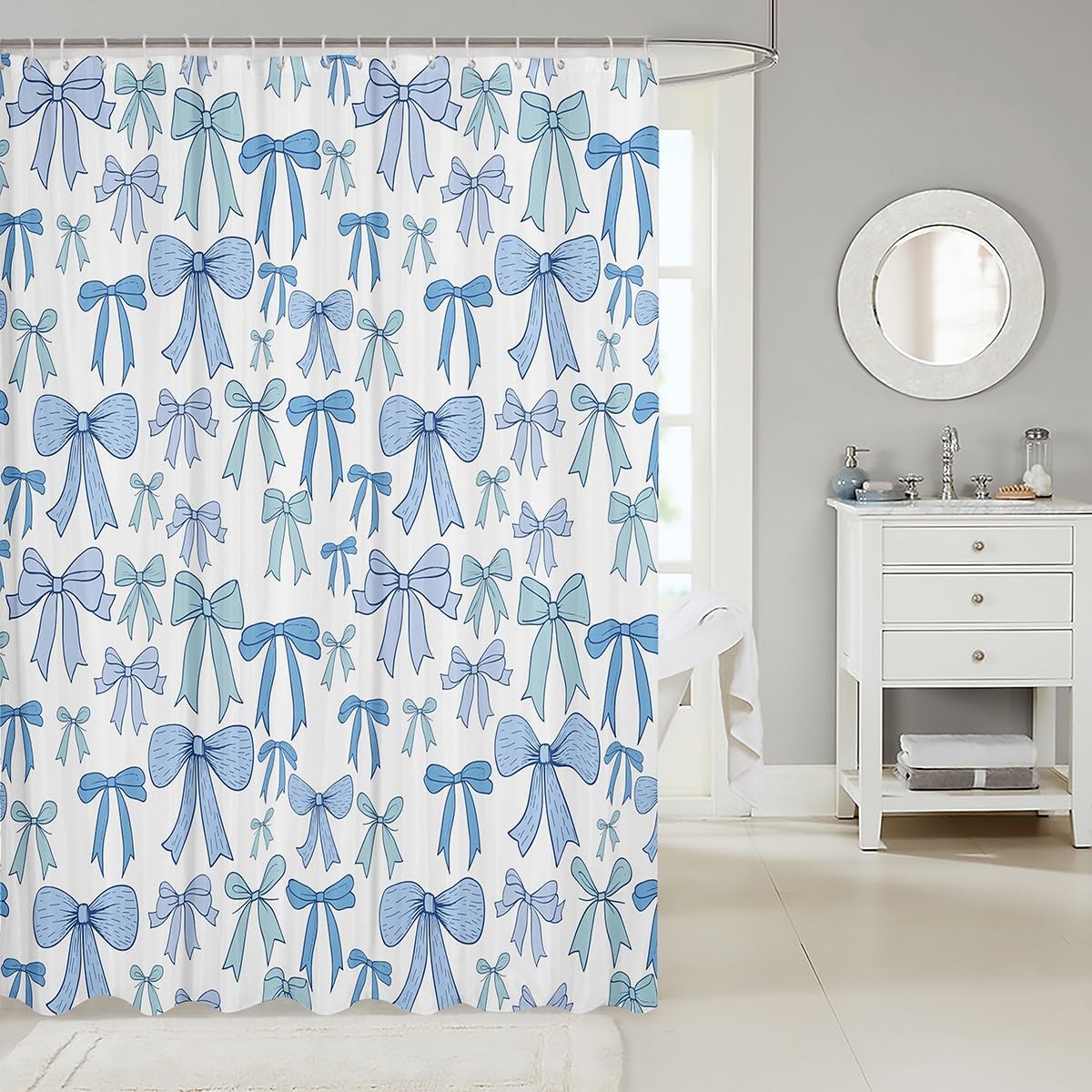 Cartoon Bowknot Kids Shower Curtain