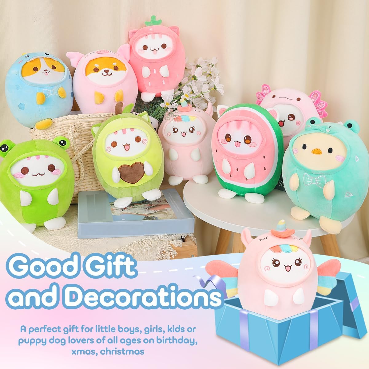 Cute Plush Unicorn Cat Pillow Kawaii Stuffed Animal