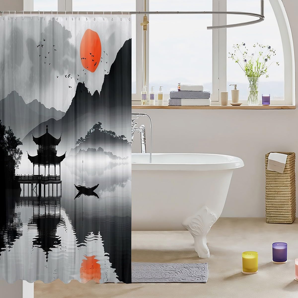 Feelyou Japan-Themed Bath Curtain