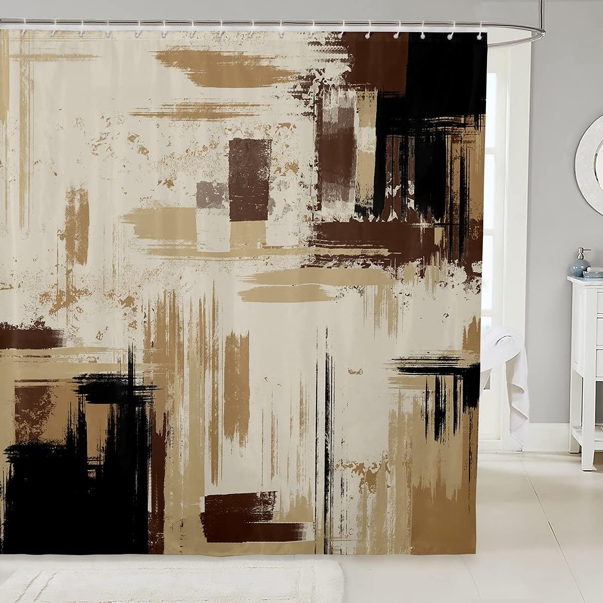 Feelyou Abstract Bath Curtain Kids Modern Abstract Art Bath towel 72x72