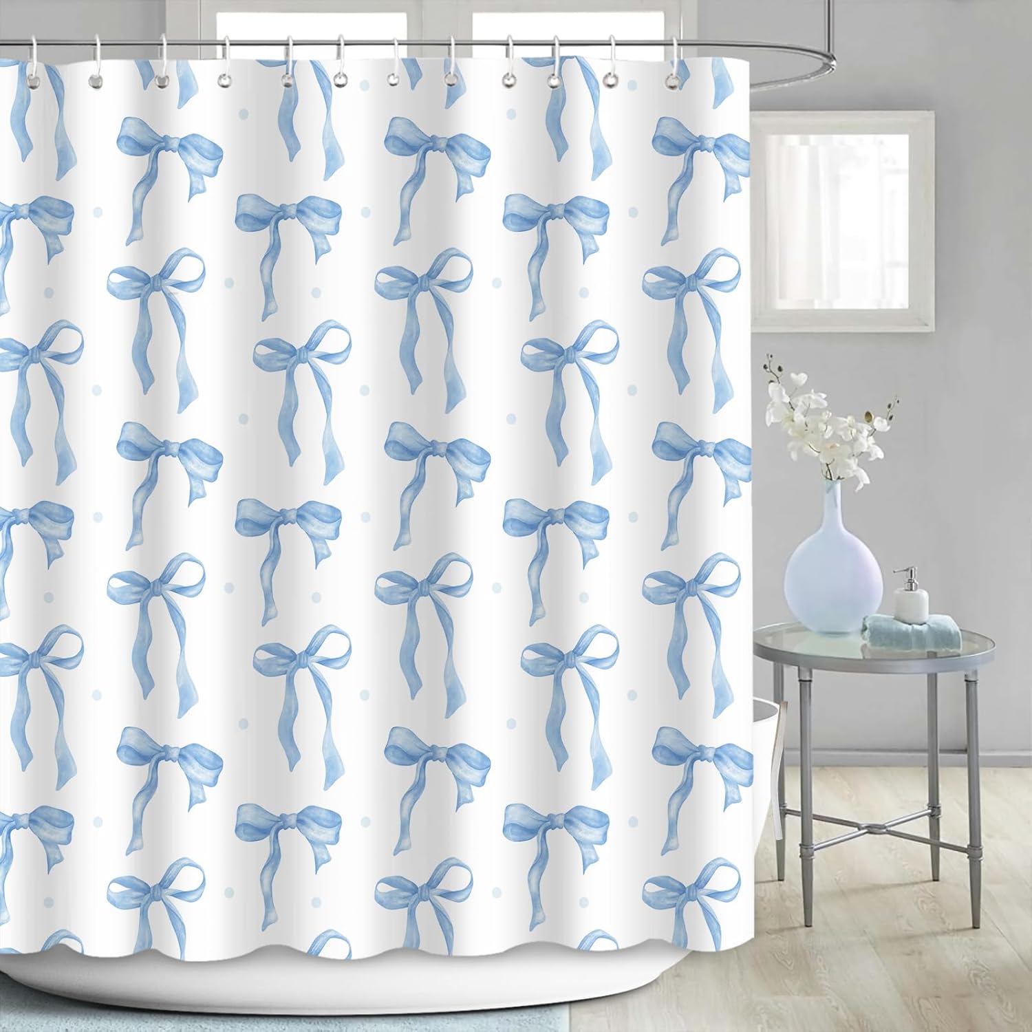 Mehount Blue Bow Bath Set for Girls