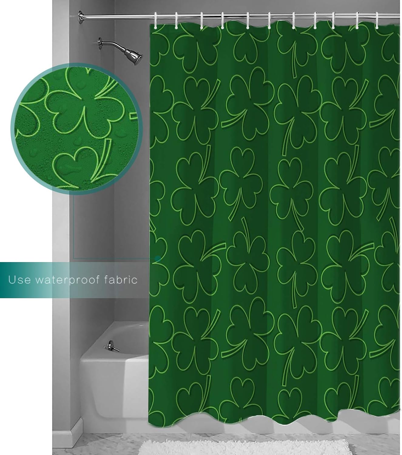 St Patricks Day TocaHome Waterproof Shower Curtain Set