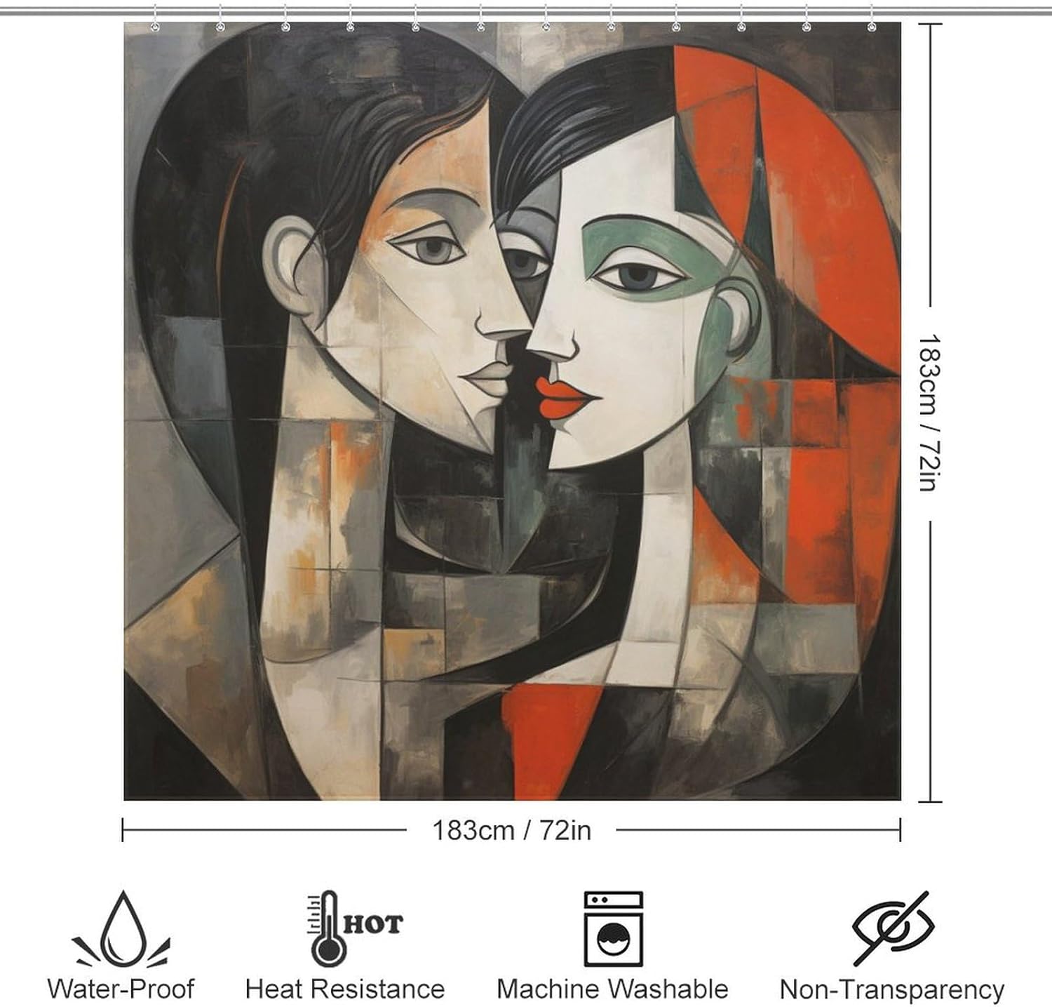 Kissing Girl Bohemian Shower Curtain Set