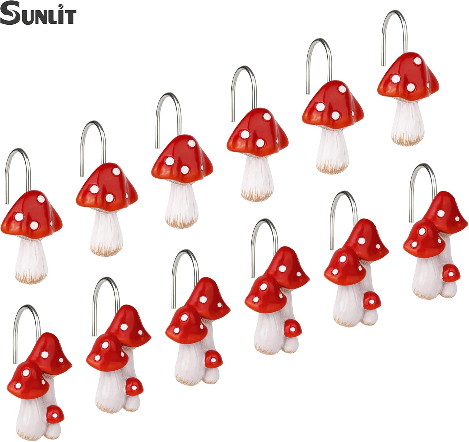 Sunlit Mushroom Decorative Shower Curtain Hangers