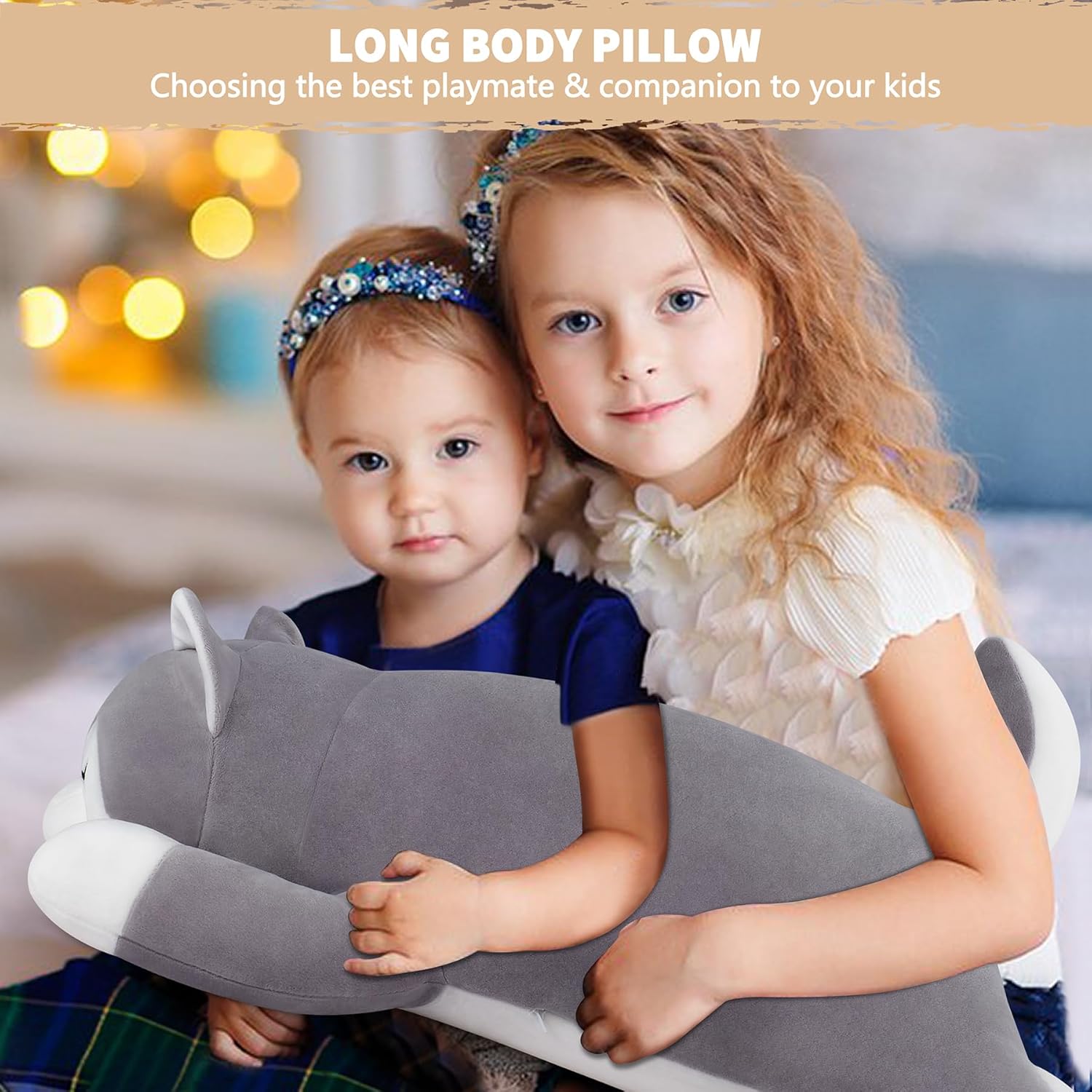 Husky Plush Pillow 30 Soft Cozy