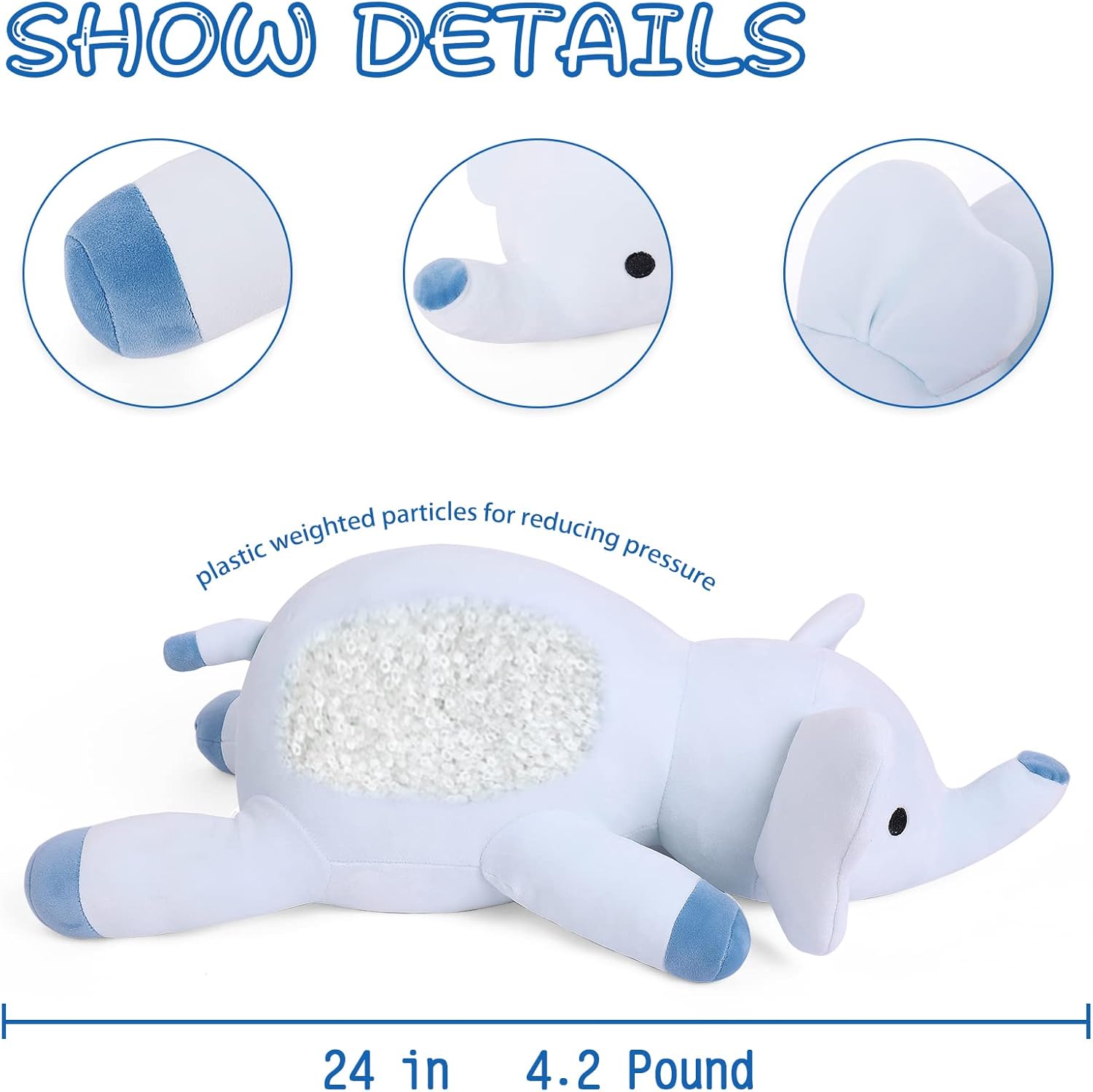 Popest 42lbs Elephant Plush Throw Pillow Toy