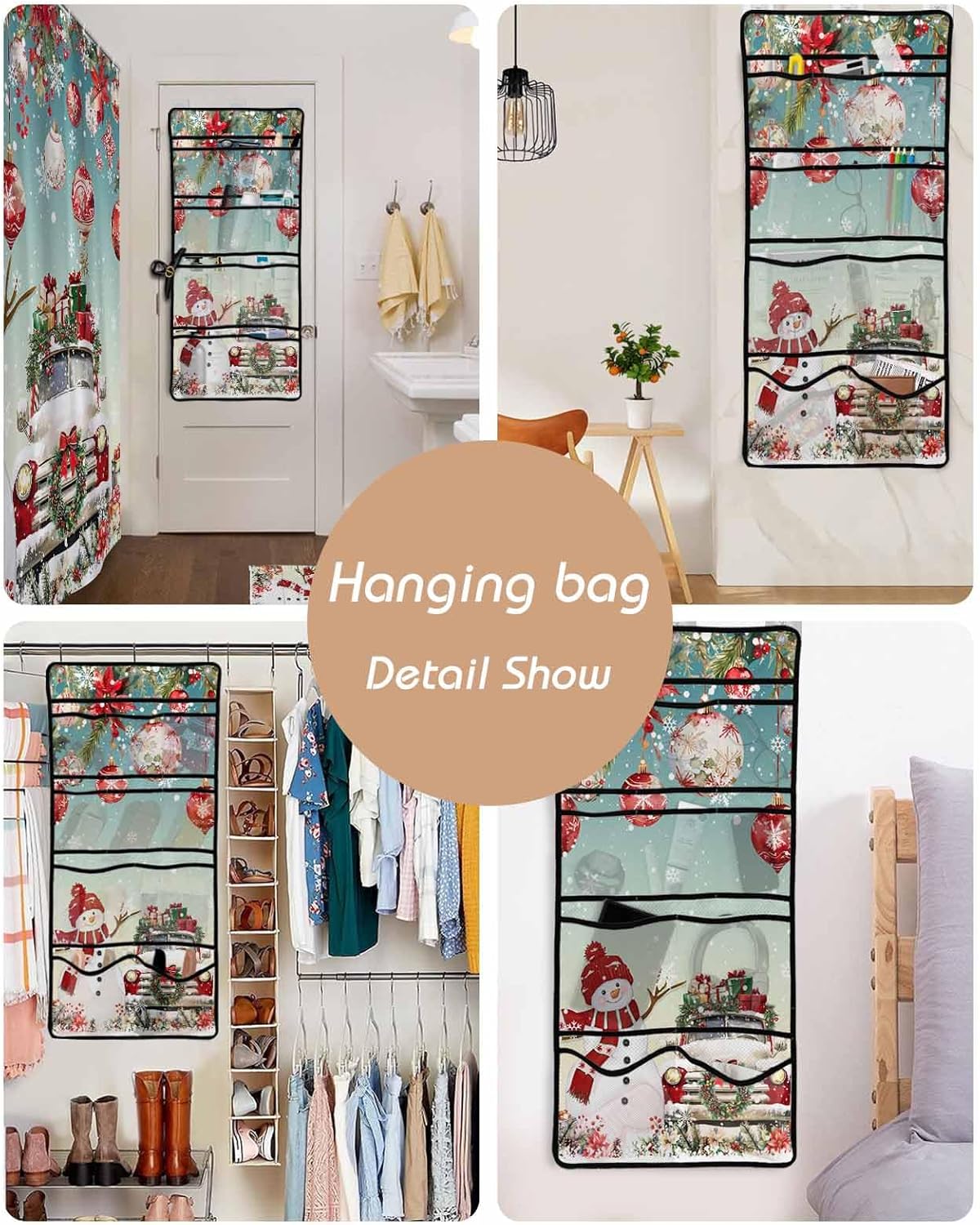 Christmas Snowman Waterproof Shower Curtain