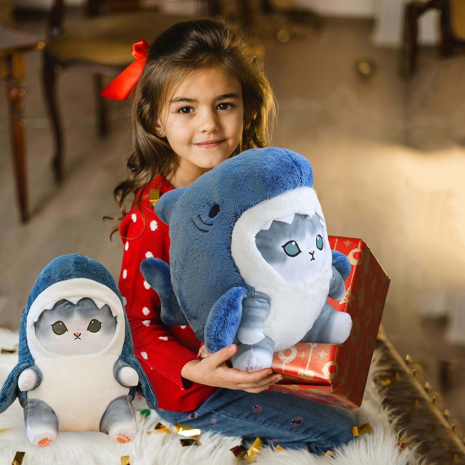 Kawaii Shark Cat Plush Toy Stress Relief Unique Gift