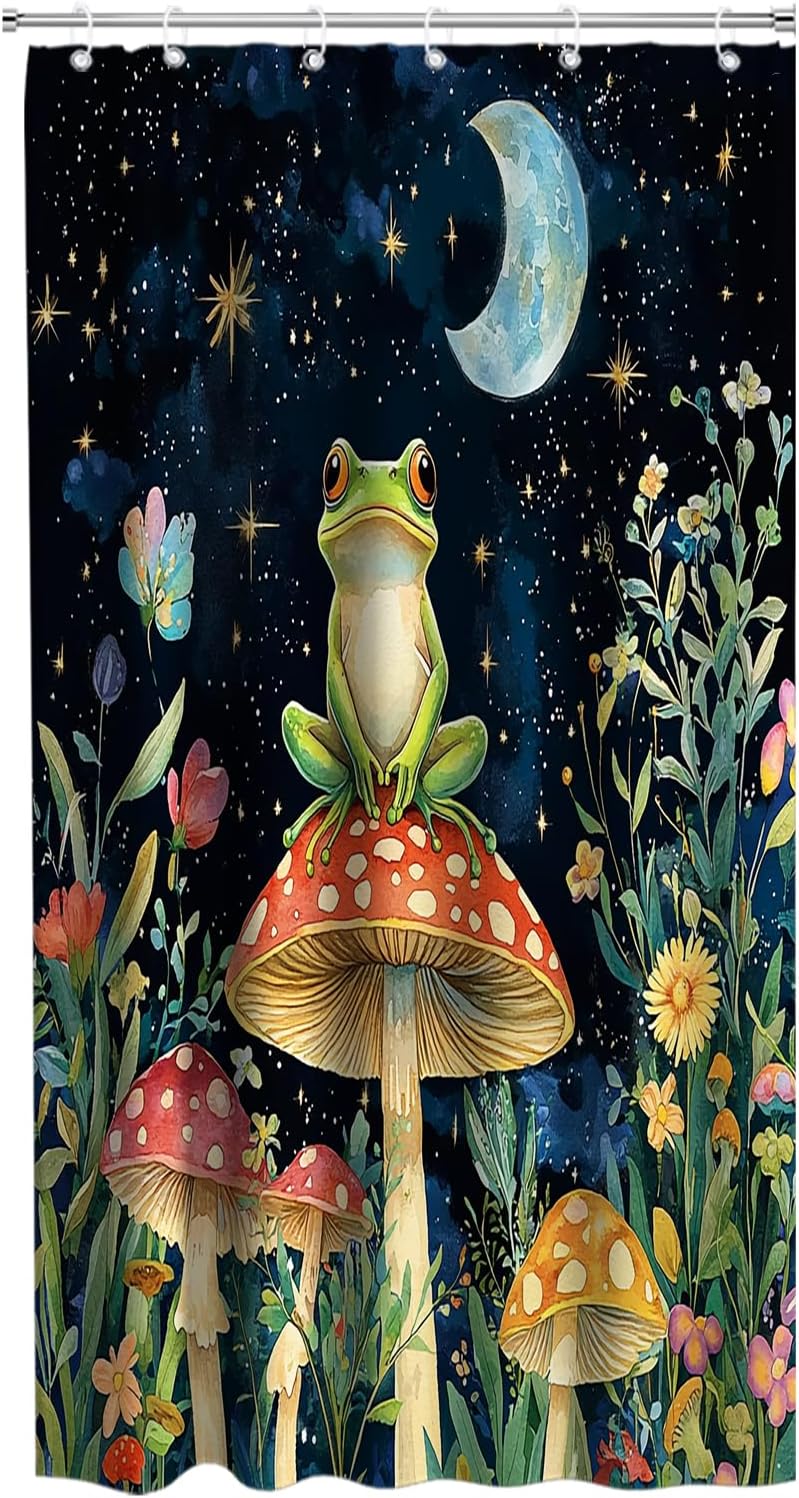 Mushroom-Shaped Bath Shower Curtains for Kids