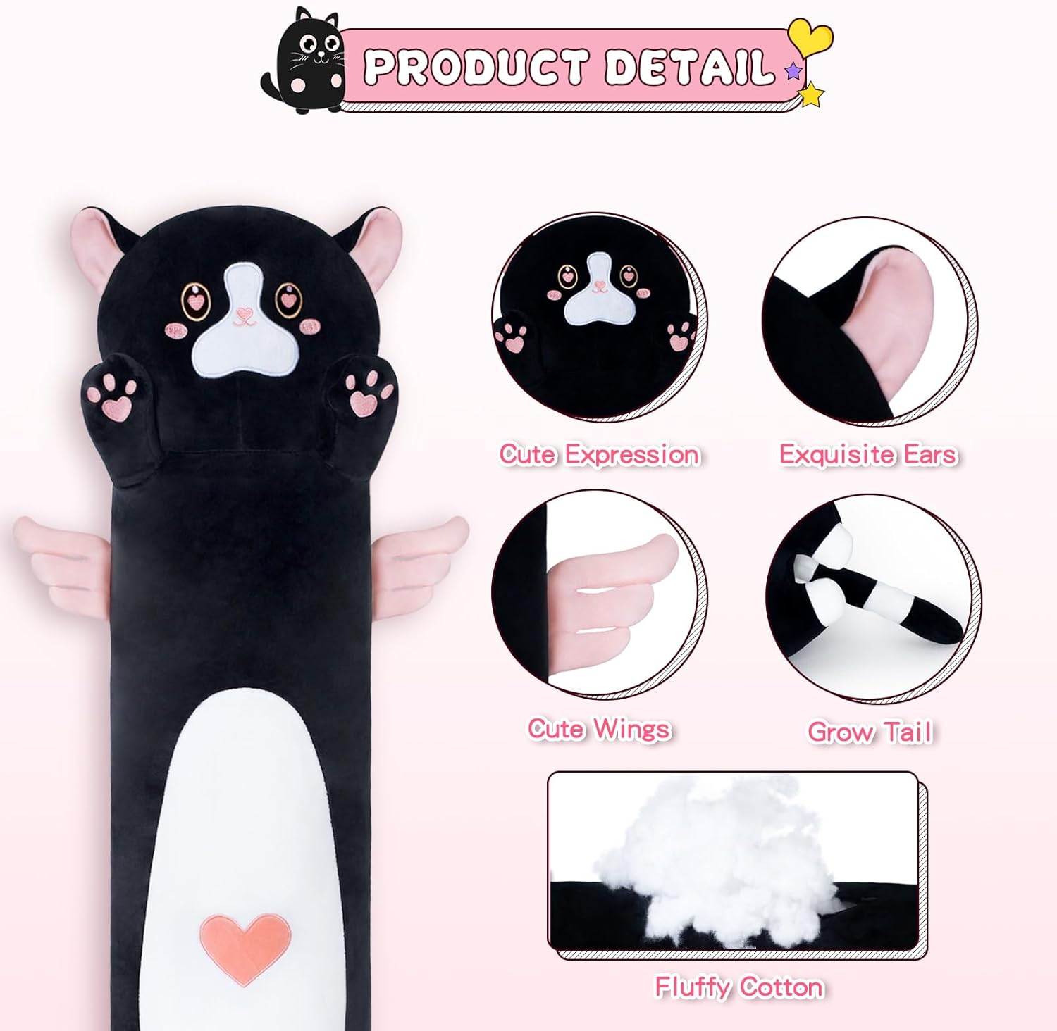 Adorable Giant Pink Cat Pillow
