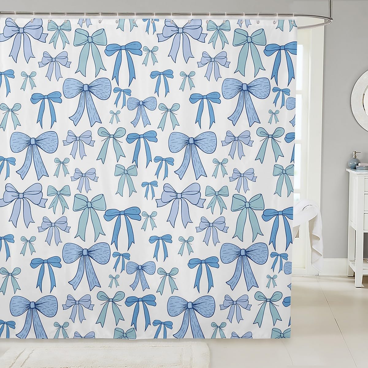 Cartoon Bowknot Kids Shower Curtain