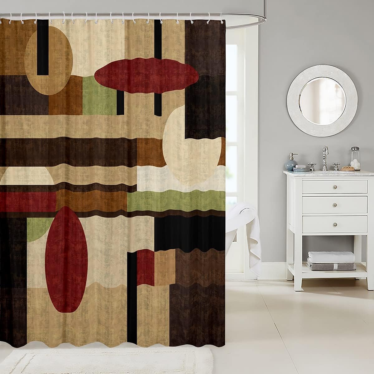 Retro GeometryAbstract 72x72 inch Bath Shower Curtain