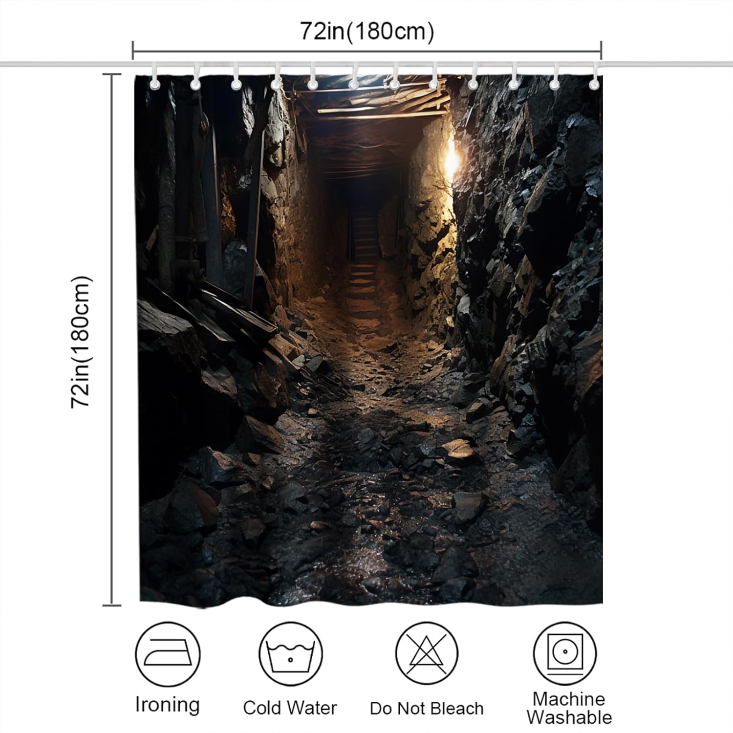 Adventurous Bath Time Peaceful Discipline - Cave Tunnel Shower Curtain 72x72