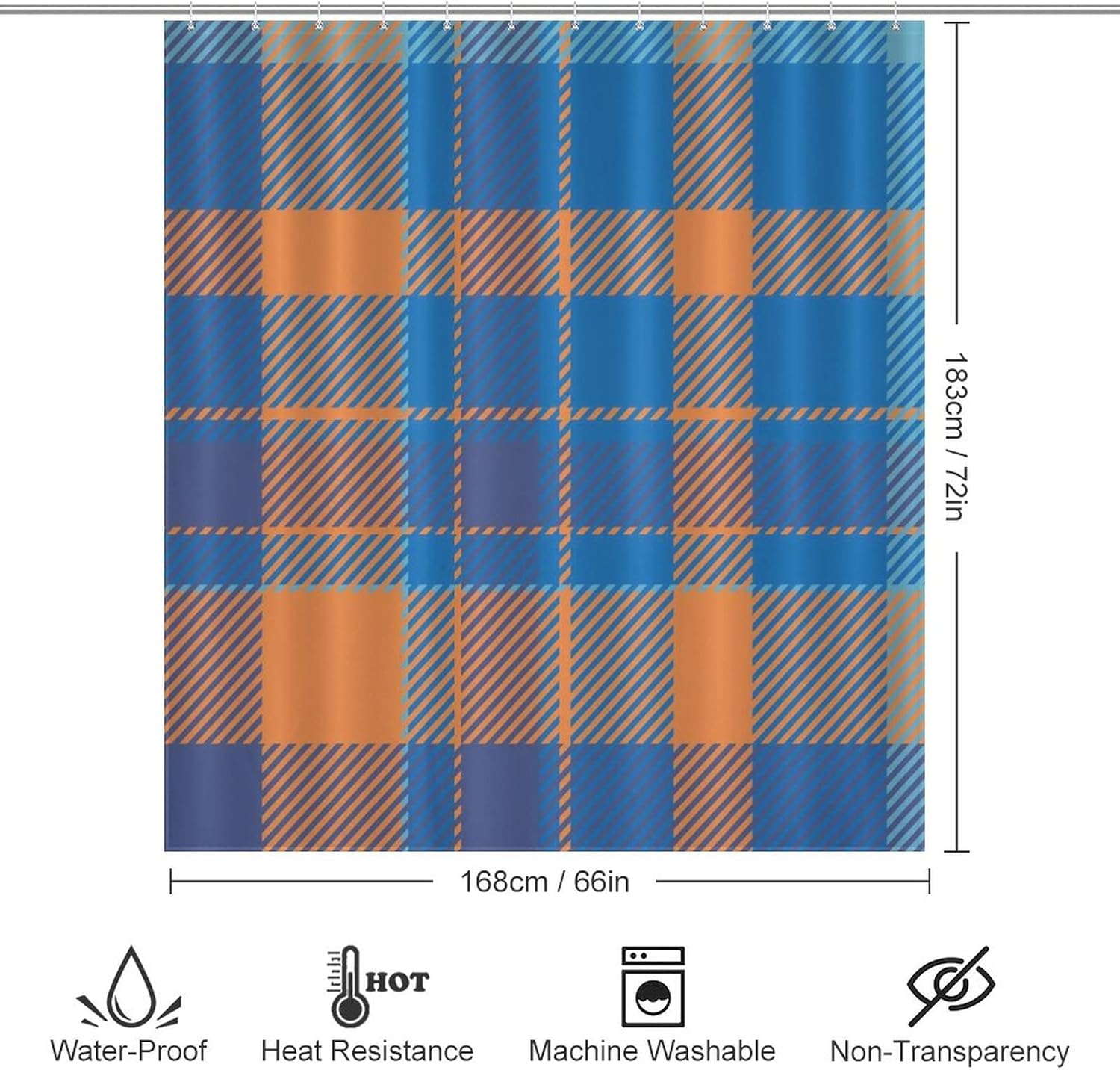 UanMere Buffalo Check Shower Curtain