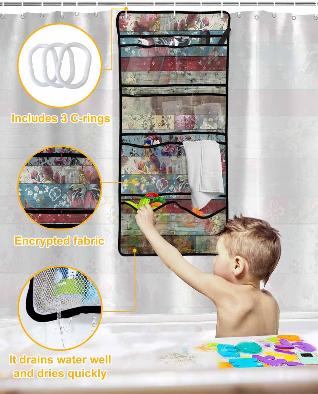 Waterproof Stylish Functional TocaHome rain-protected shower curtain sets
