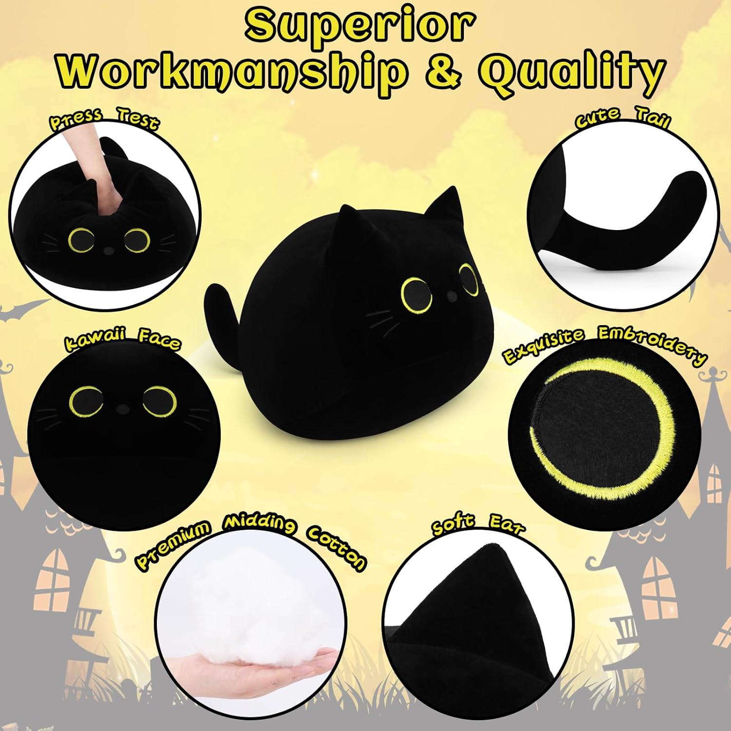 Auspicious Beginning - Gigantic Black Cat Plushie Kawaii Plush Family