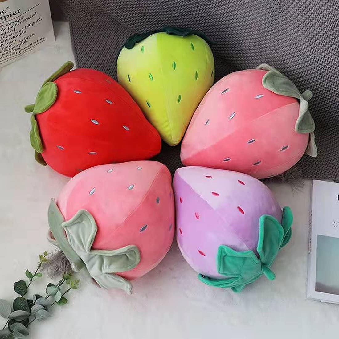 Sturdy and Comfy Strawberry Plush Pillow for Kids