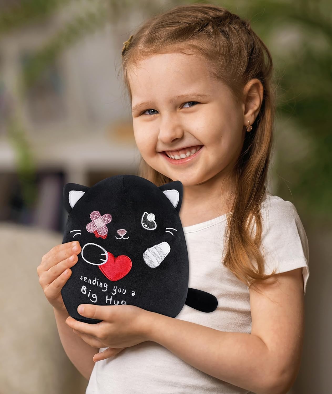 Get Well Soon Black Cat Plush Toy - 9 Inch with Band-Aid