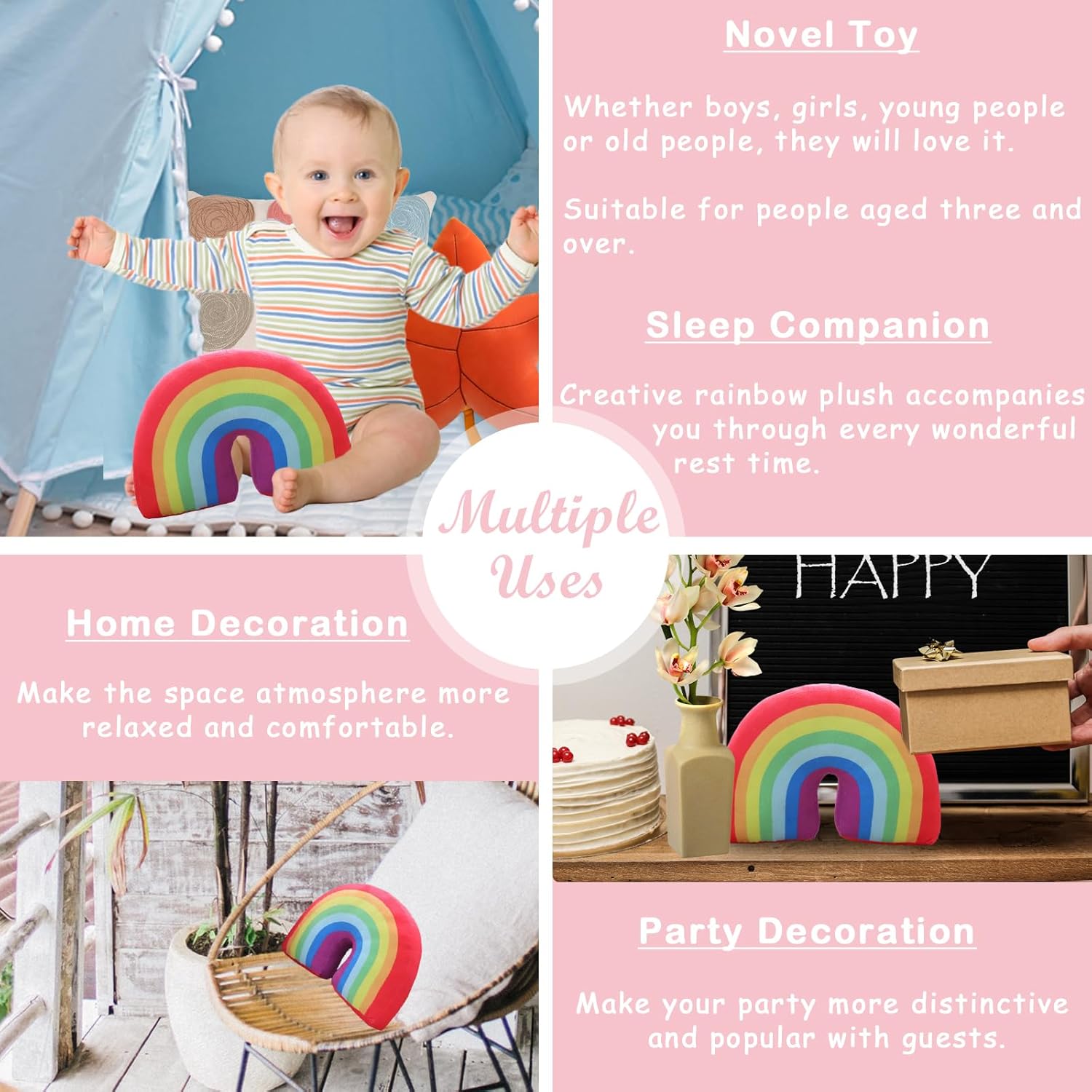 Rainbow Plush Pillow