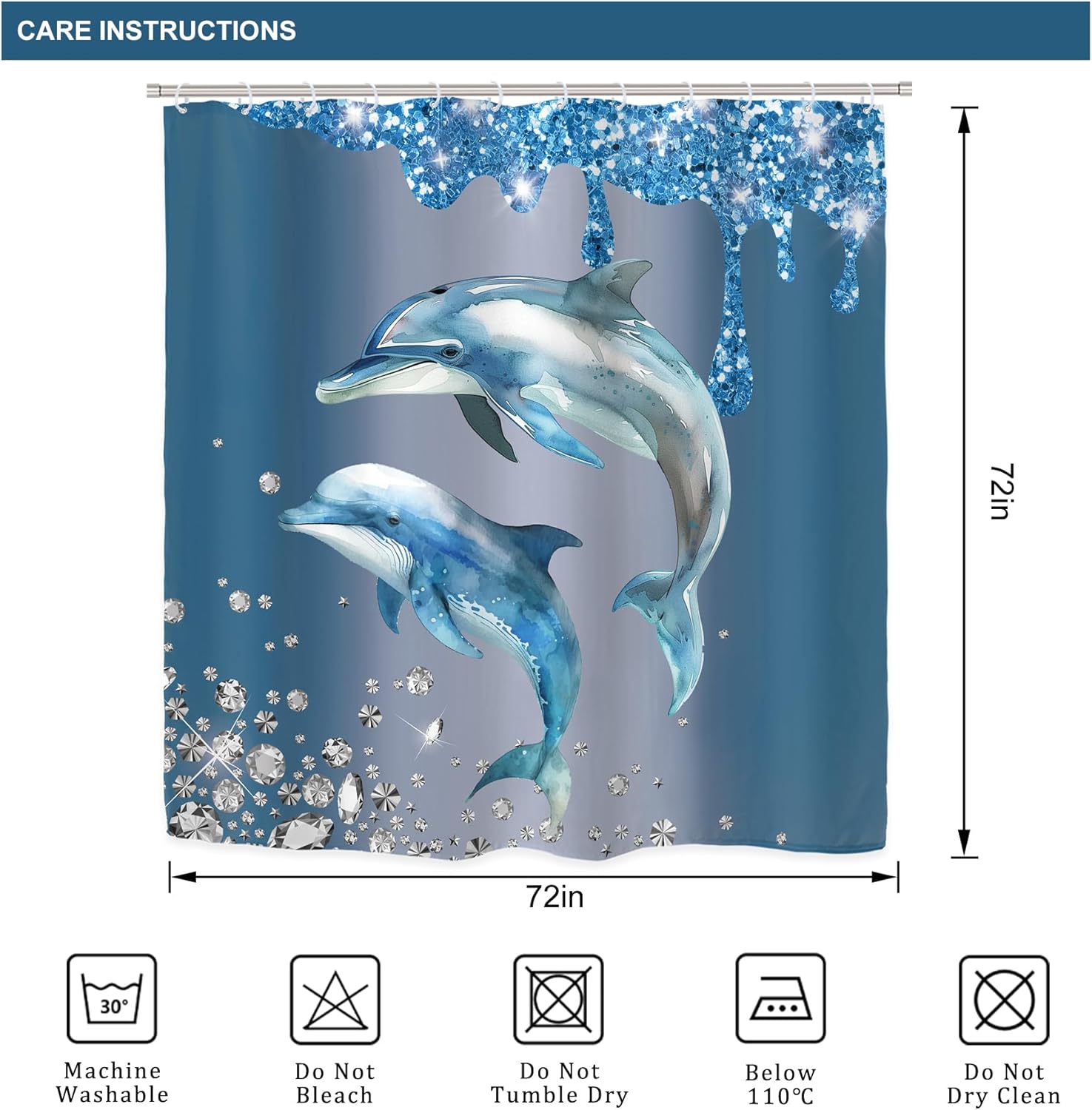 Riyidecor Dolphin Beach Decor Set for Your Bathroom