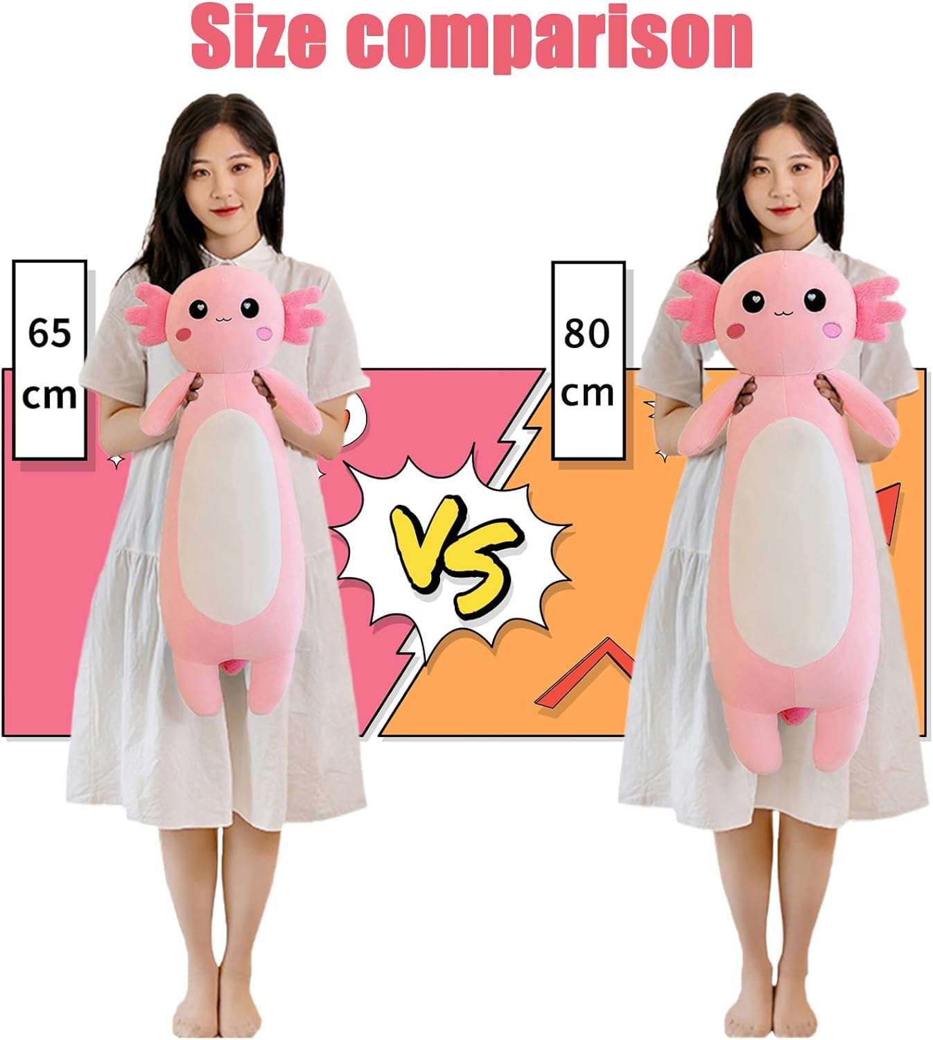 Somao Axi-Cool Plush Pillow Cute Axolotl Body Pillow for Kids 65cm