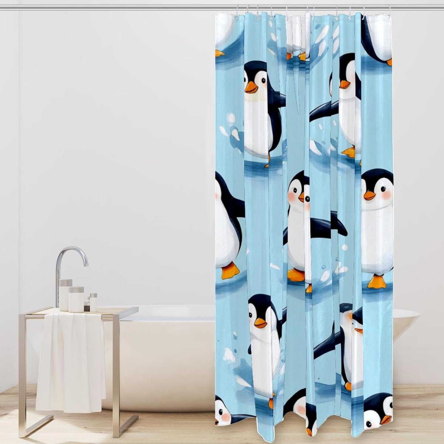 Fun Blue Penguin Bath Kurin Waterproof Durable