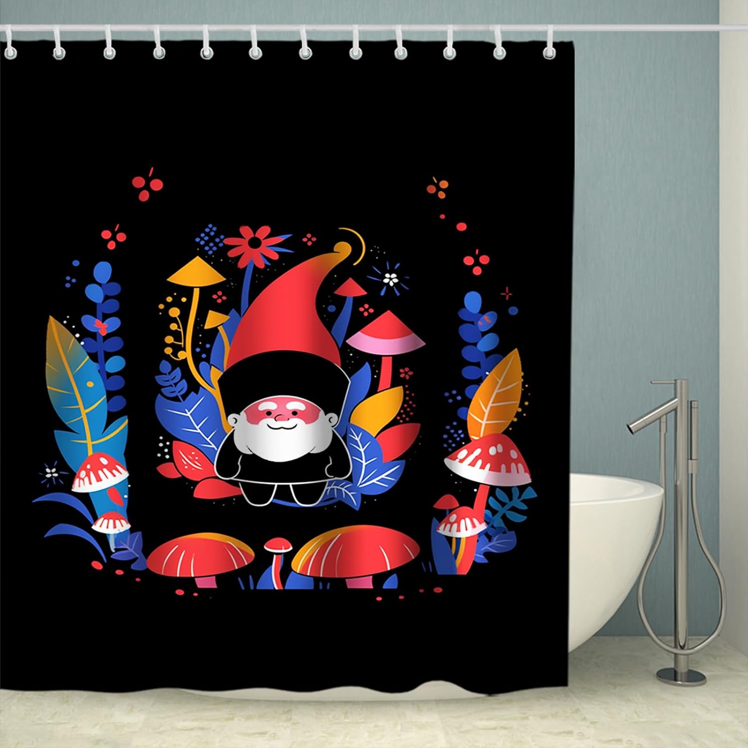 Cute Santa Claus Shower Curtain Set