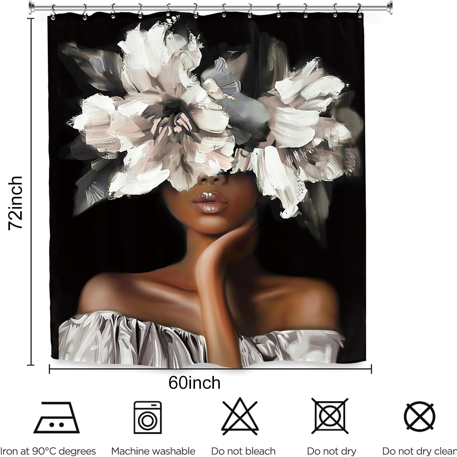 Stylish African American Shower Curtain Set