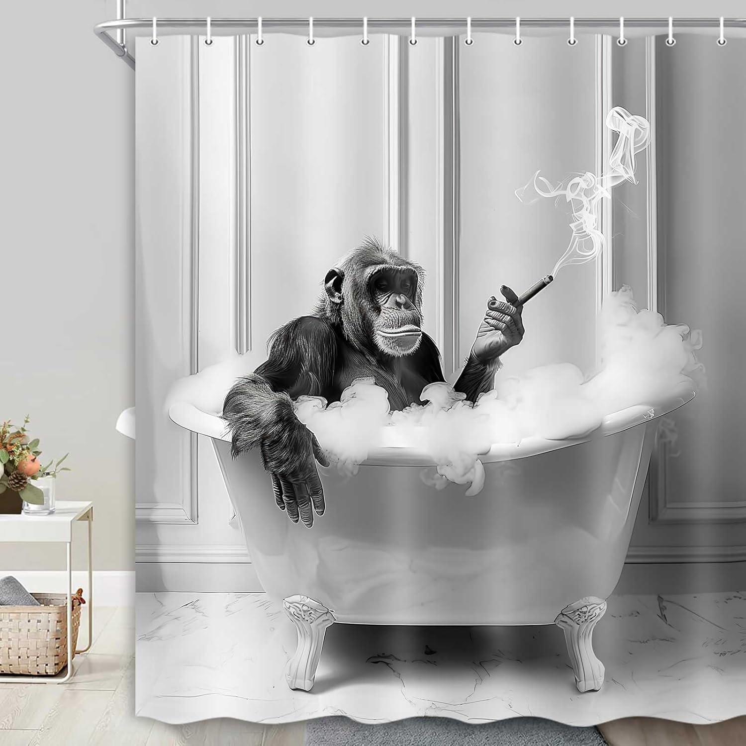 Funny Durable Monkey Shower Curtain 72x72