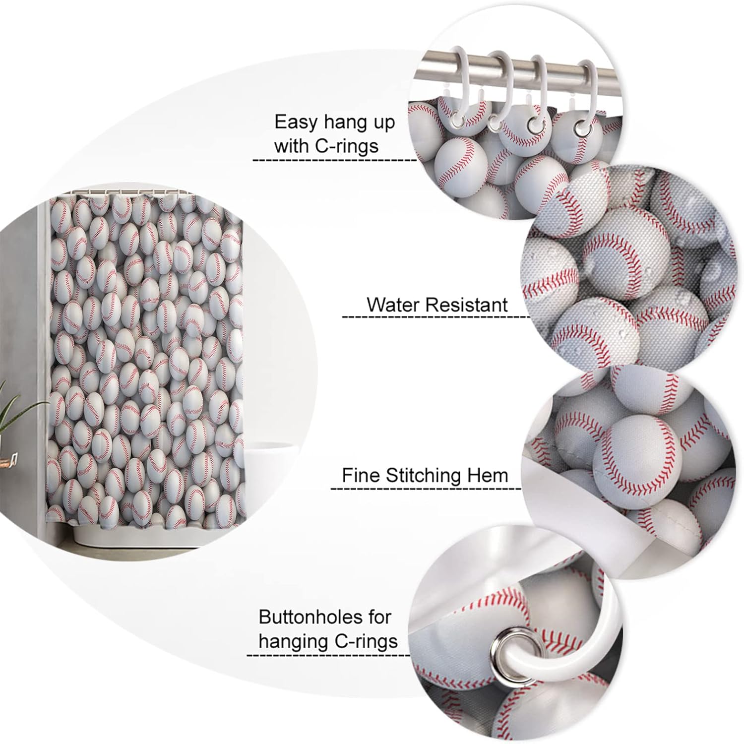 sporty 48x72 shower curtain