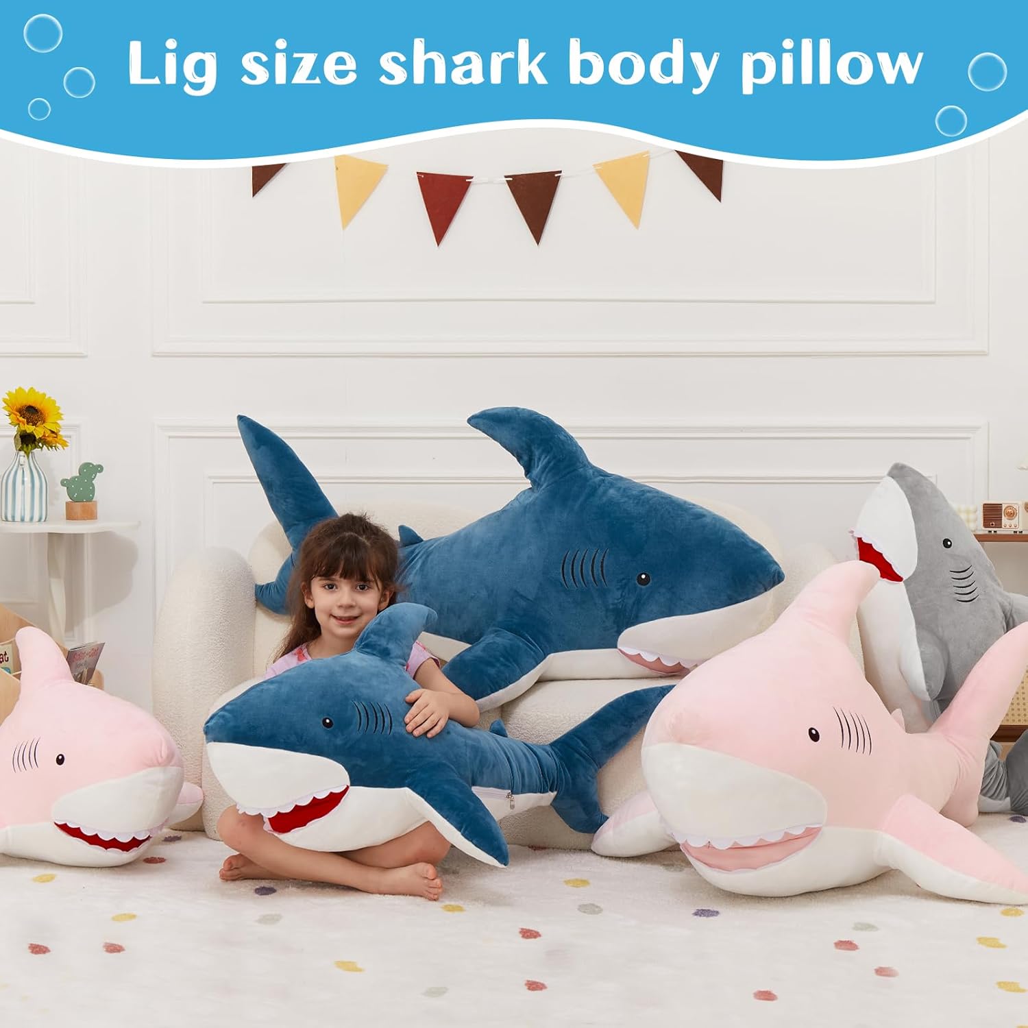 MorisMos 39 Giant Shark Stuffed Animal Adventure Ready