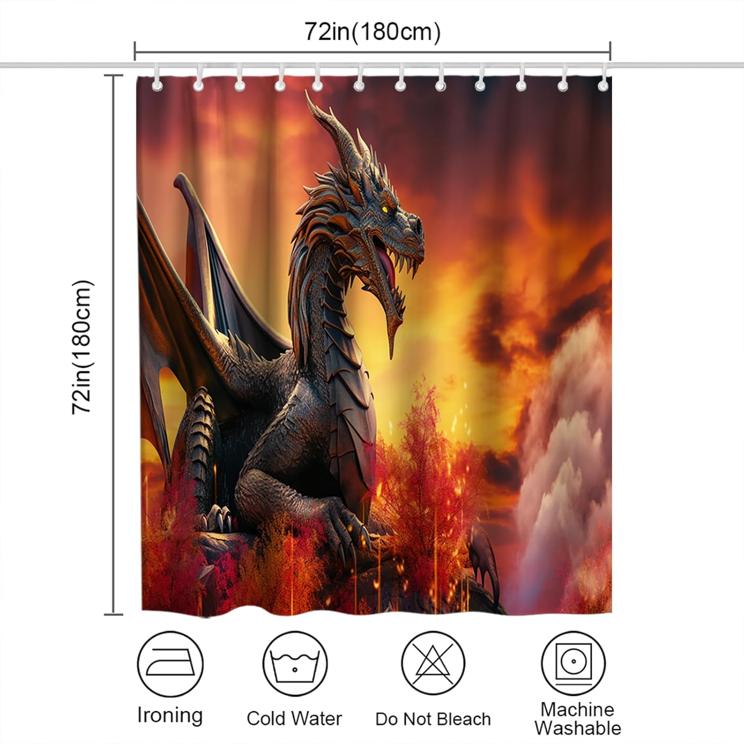 Funny Western Dragon Shower Curtain