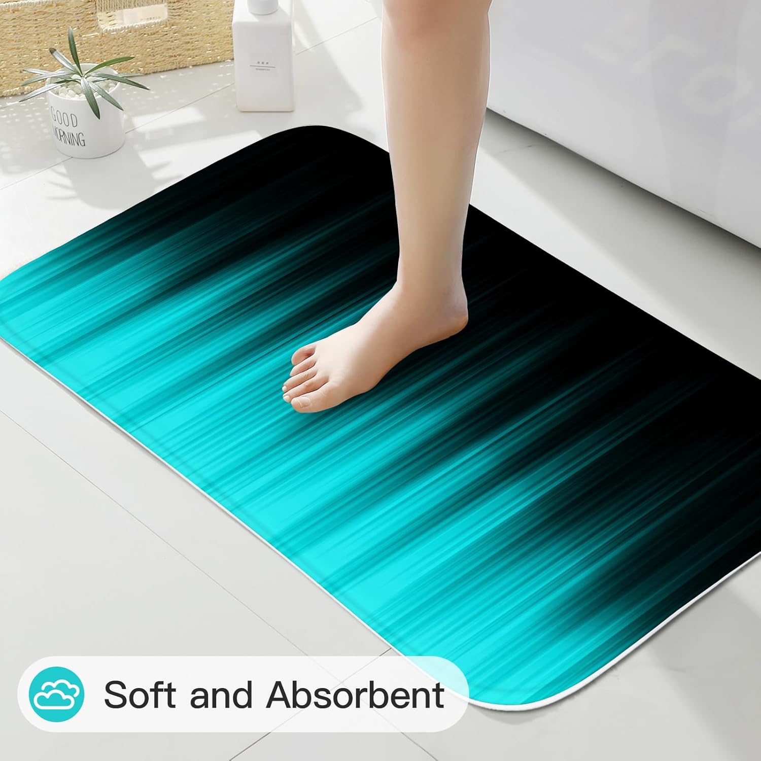 Modern Gradient Shower Curtain Set for Bathroom Uses