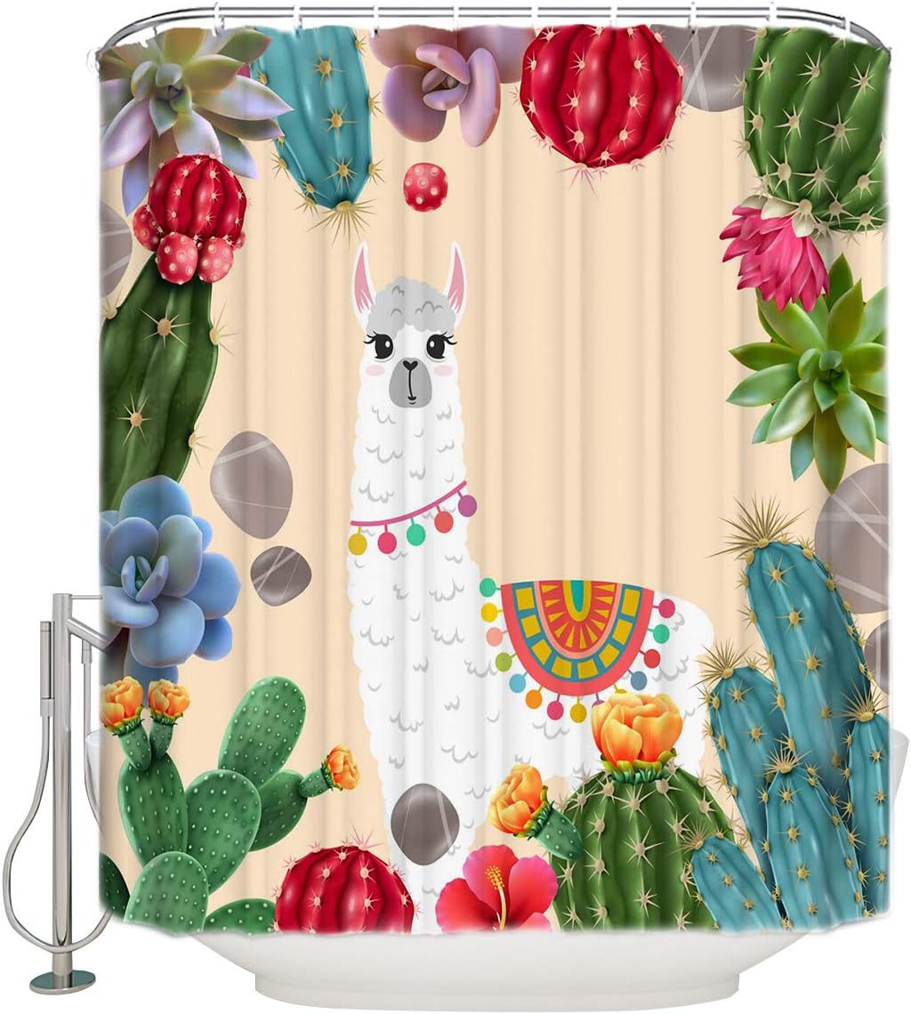 Waterproof Bathroom Shower Curtain Set