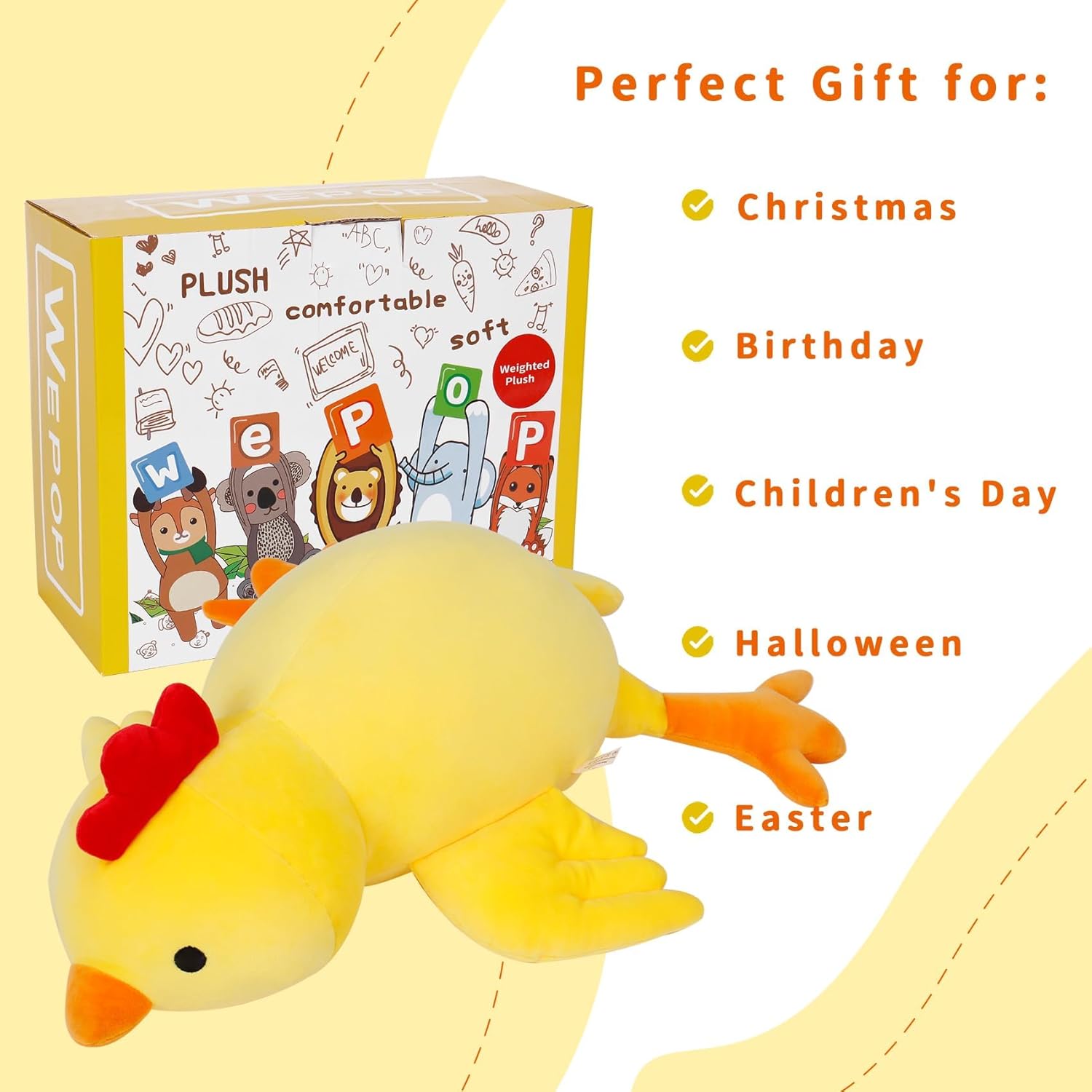 Weighted Plush Chicken Stuffed Animal