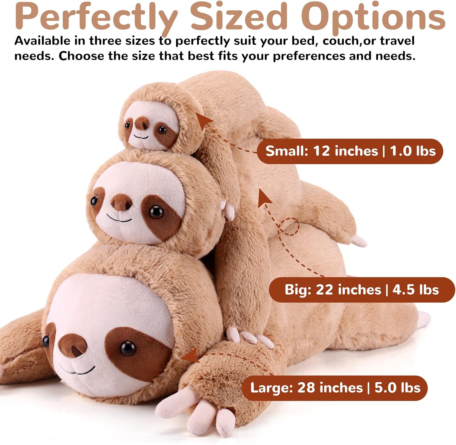 Sloth Weighted Plush Animal Gnomantic