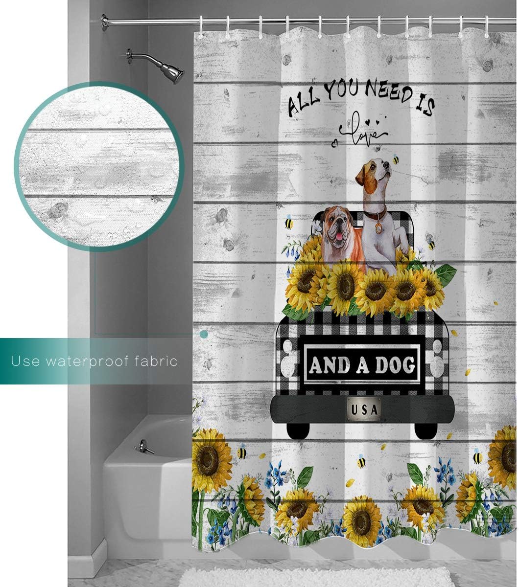 12-Piece Waterproof Bathroom Curtain Set Original Design