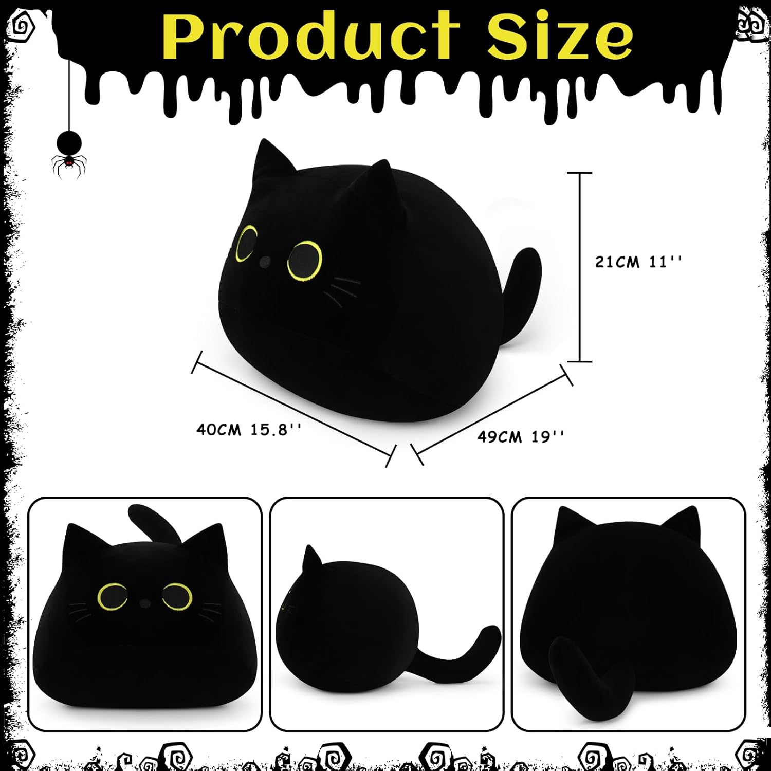 Auspicious Beginning - Gigantic Black Cat Plushie Kawaii Plush Family