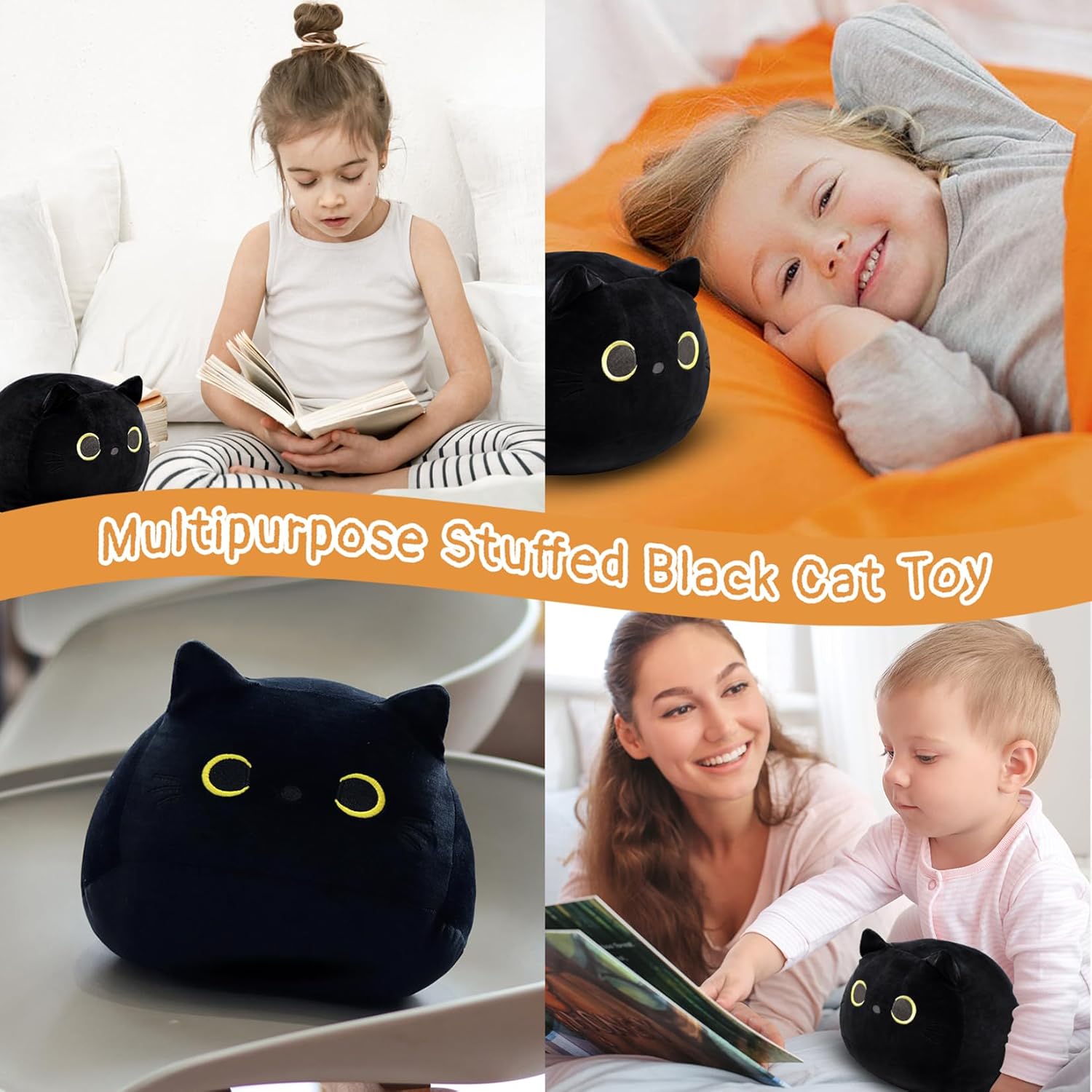 Black Cat Plush Pillow Soft Comfortable for Your Cat