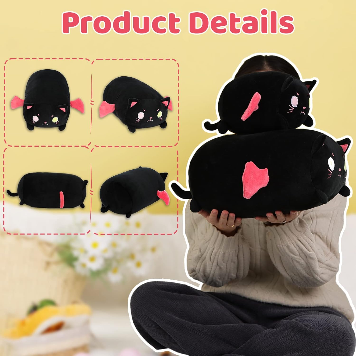 AIXINI Cute Cat Plush Pillow