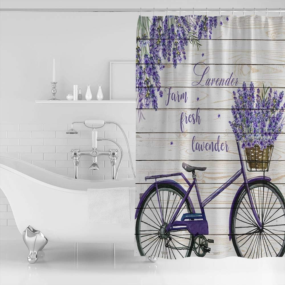 TocaHome 12-Hook Waterproof Farm Fresh Washable Bathroom Shower Curtain Set