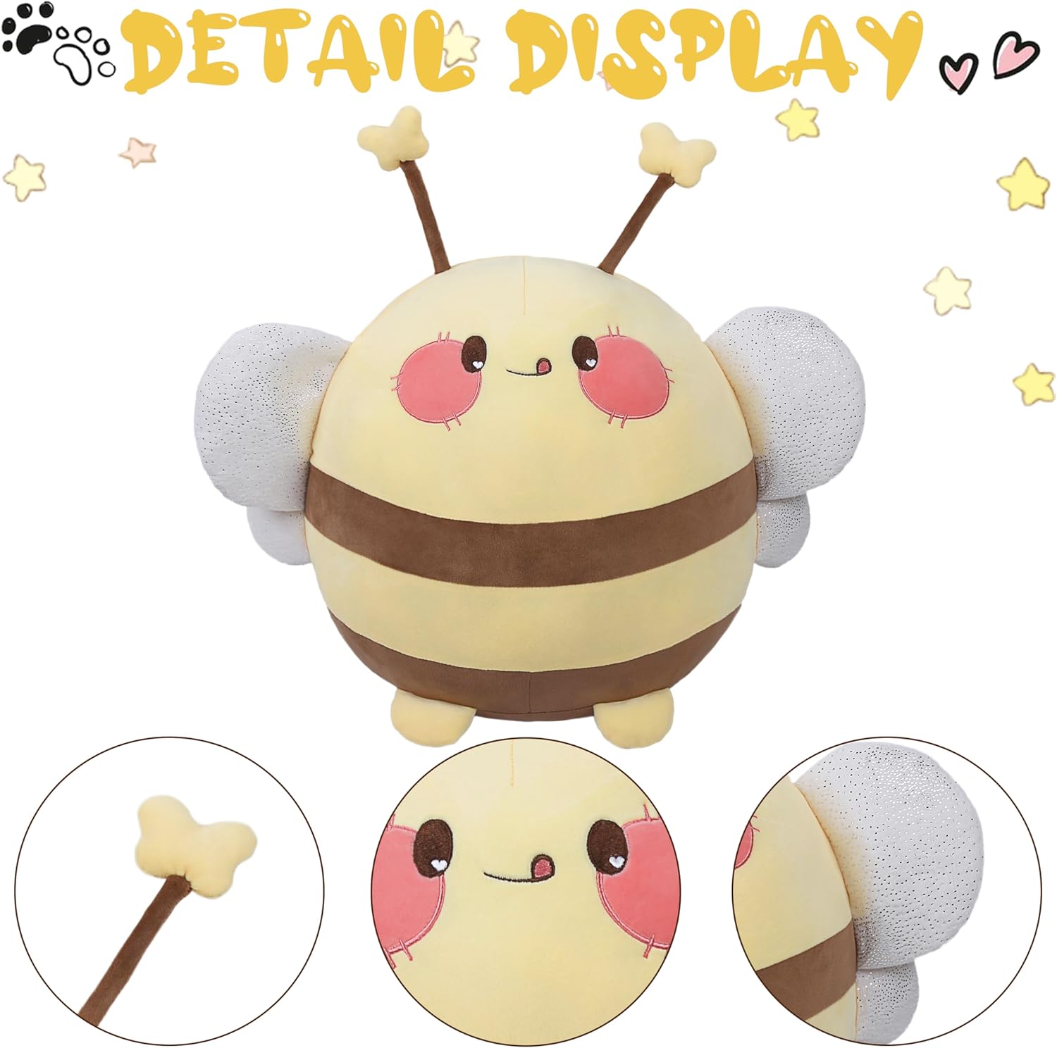 Adorable 16-inch Bee Plush Pillow Soft and Warm for Kids