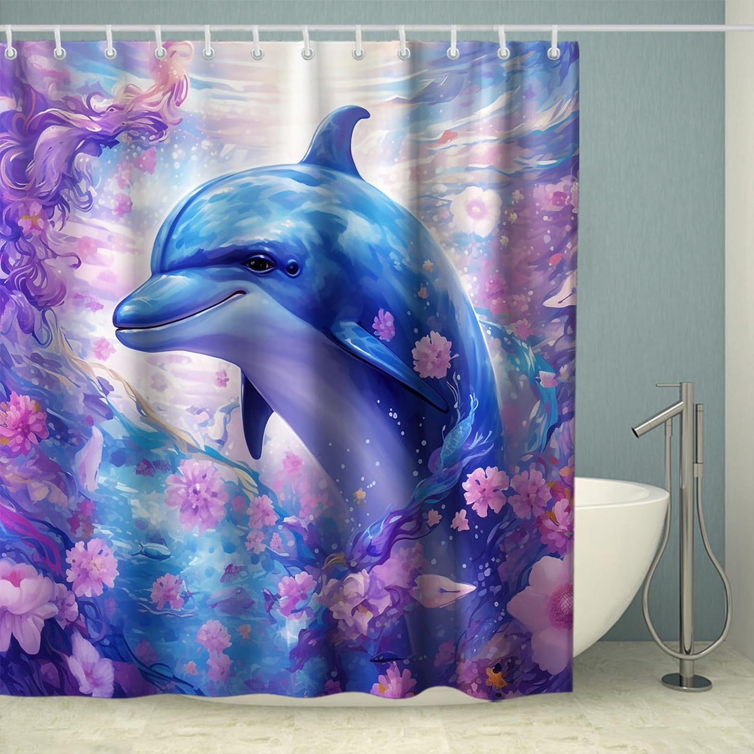 Cute Cartoon whale bathroom set machine washable waterproof