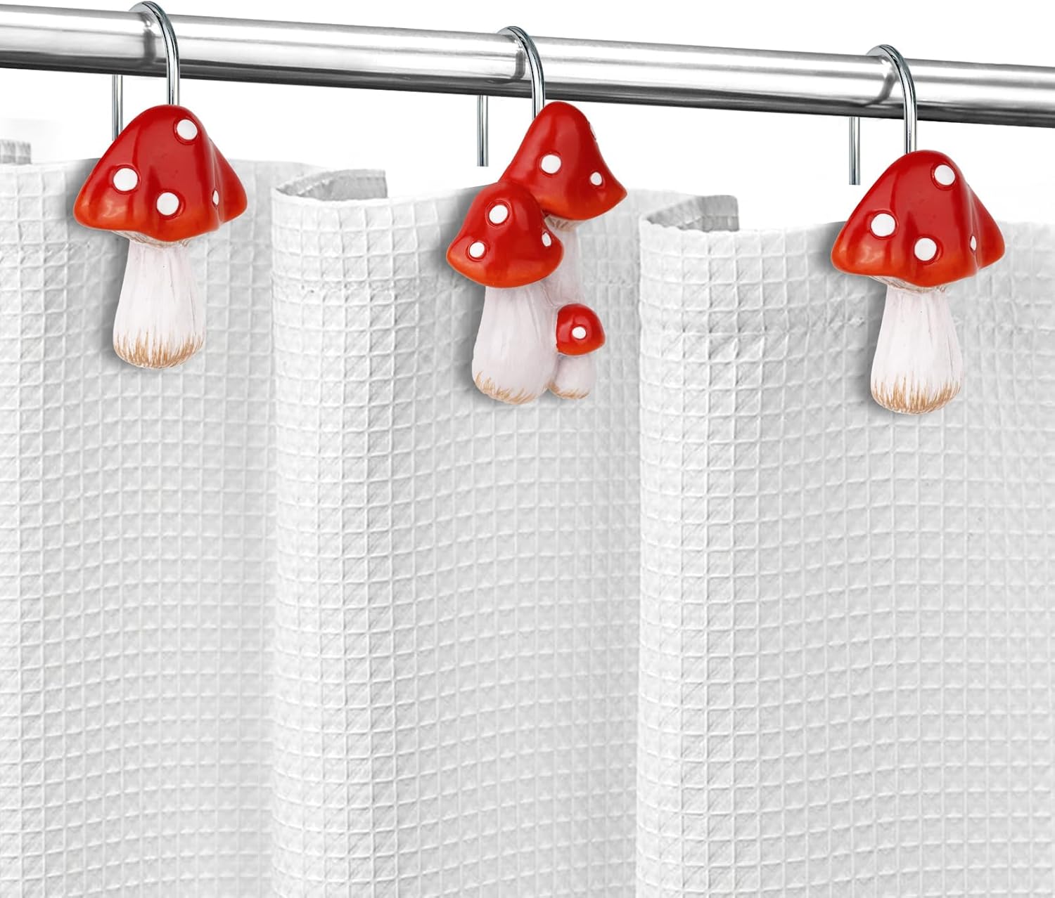 Sunlit Mushroom Decorative Shower Curtain Hangers